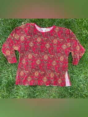 Vintage 90s The Limited Pleated Paisley Top